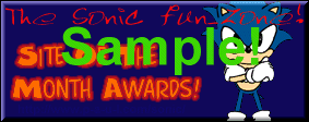 I Have won the sonic the hedgehog site of the month award!